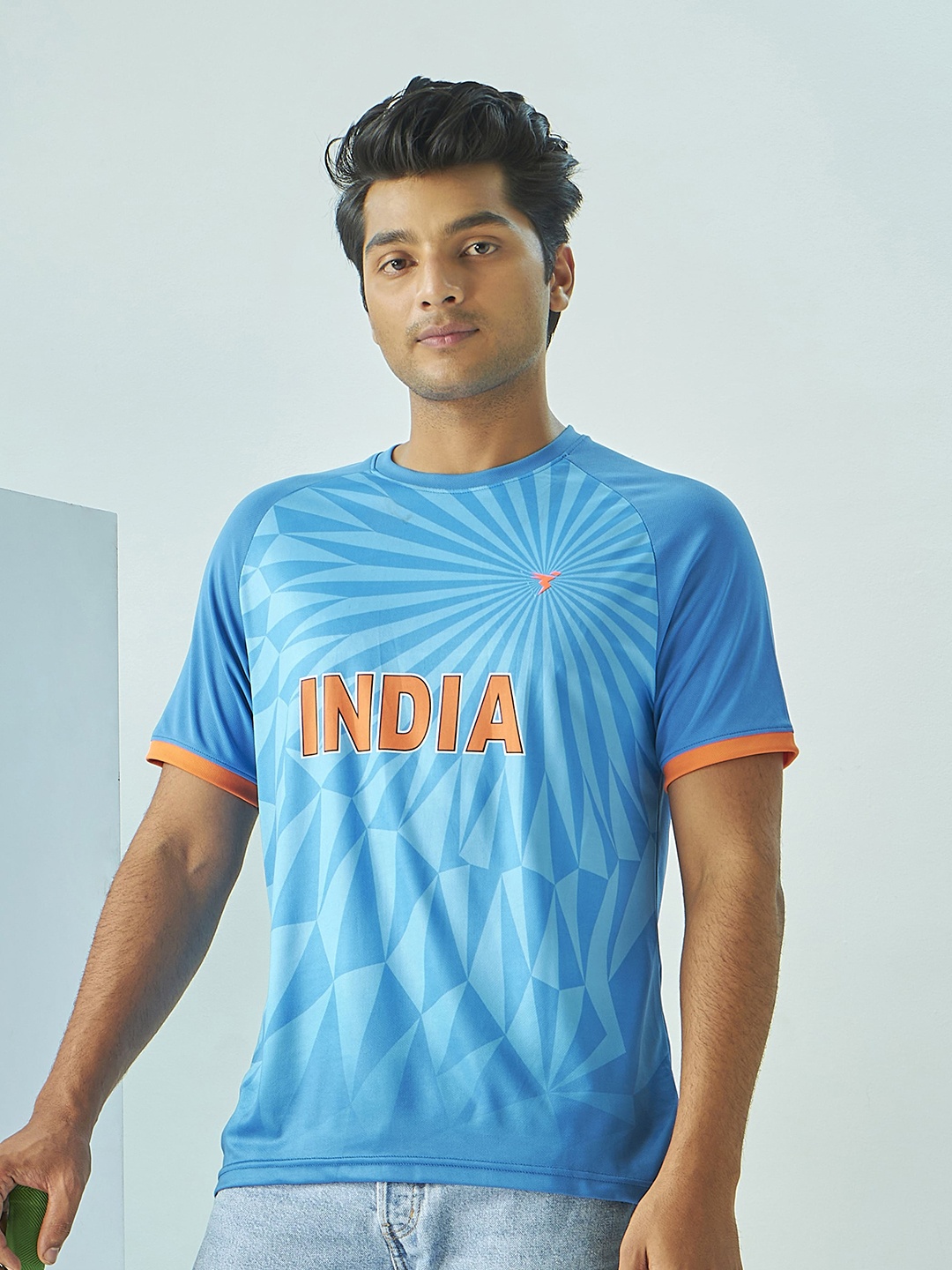 

Technosport Unisex Blue Round Neck Cricket Slim Fit Jersey