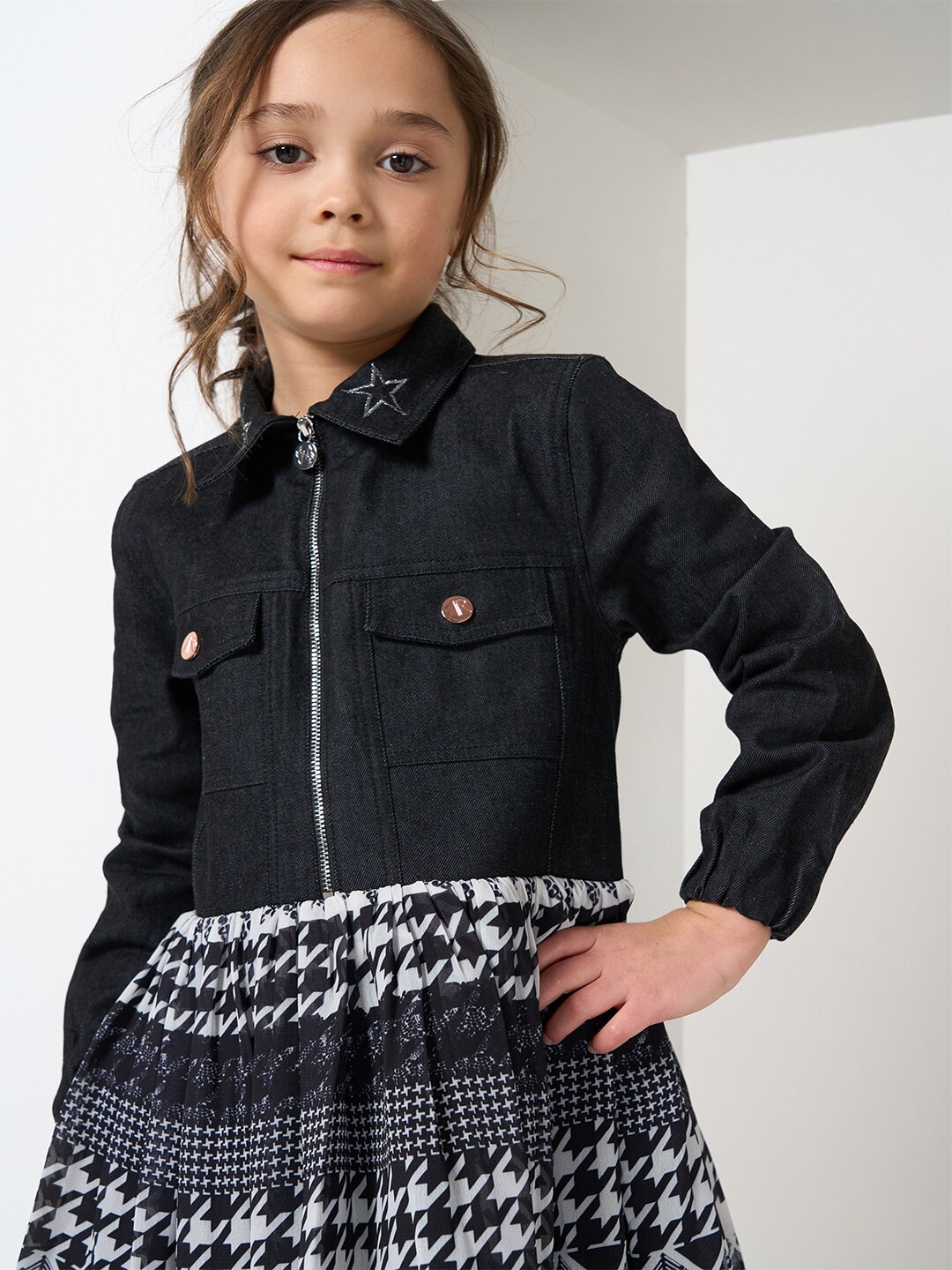 

Angel & Rocket Girls Printed Shirt Dress, Navy blue