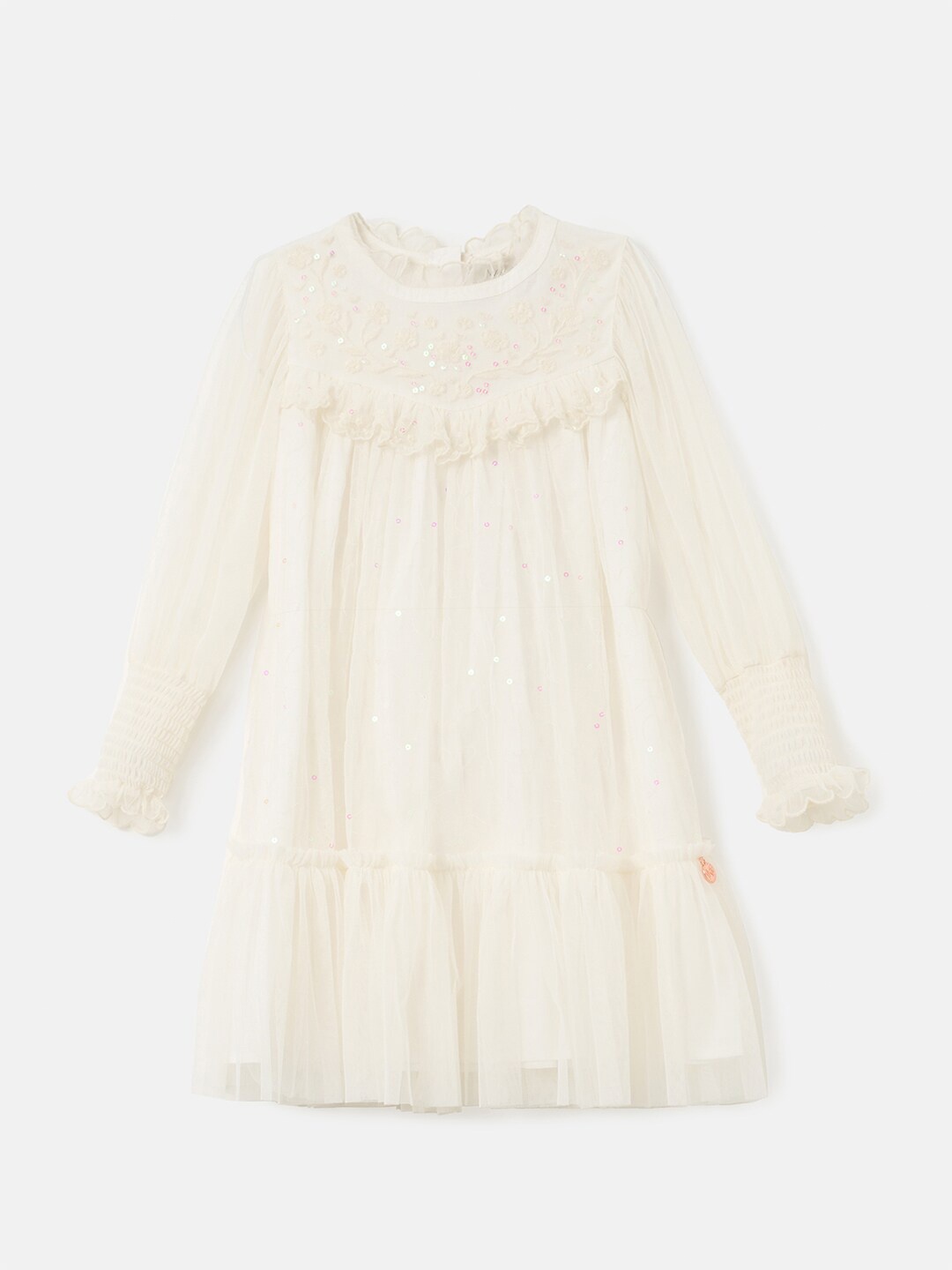 

Angel & Rocket Girls Sequinned Tiered A-Line Dress, Cream