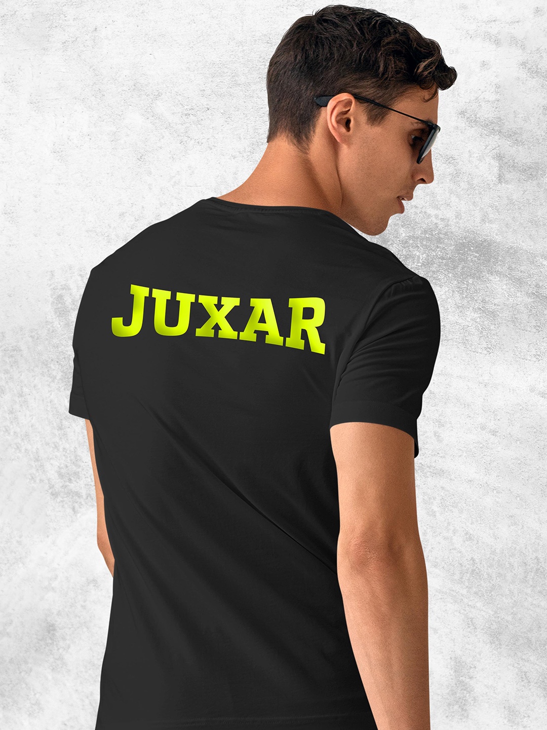 

Juxar Typography Printed Cotton T-shirt, Black