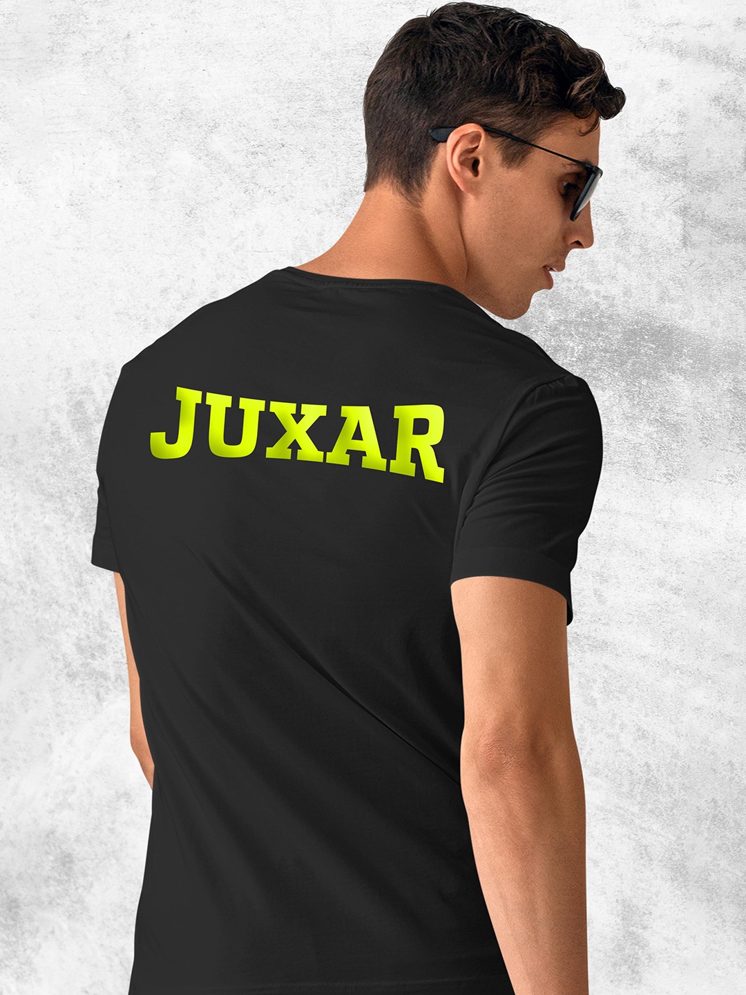 

Juxar Typography Printed Cotton T-shirt, Black