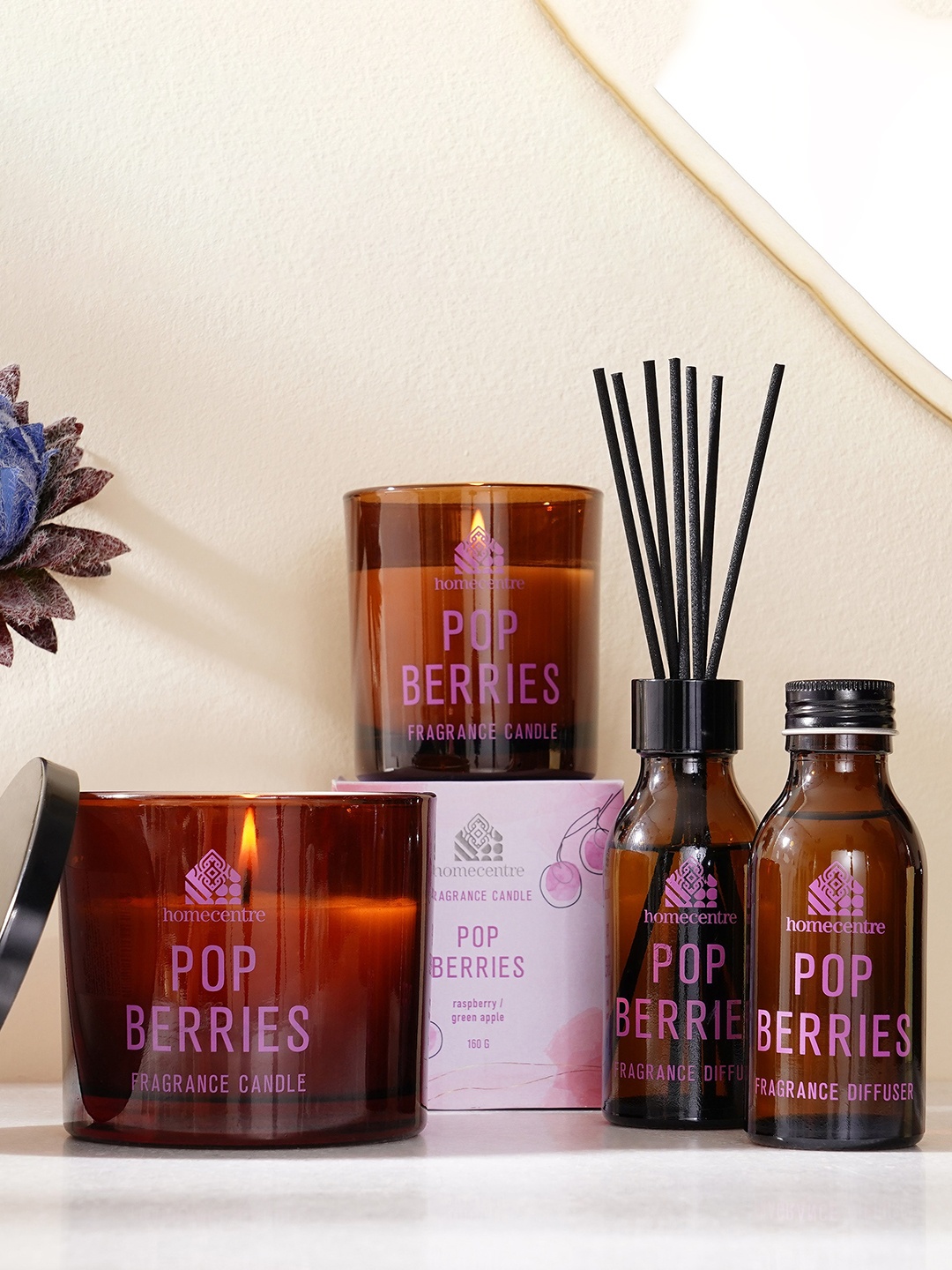 

Home Centre Enchanted Yellow Pop Berries Scented Jar Candle