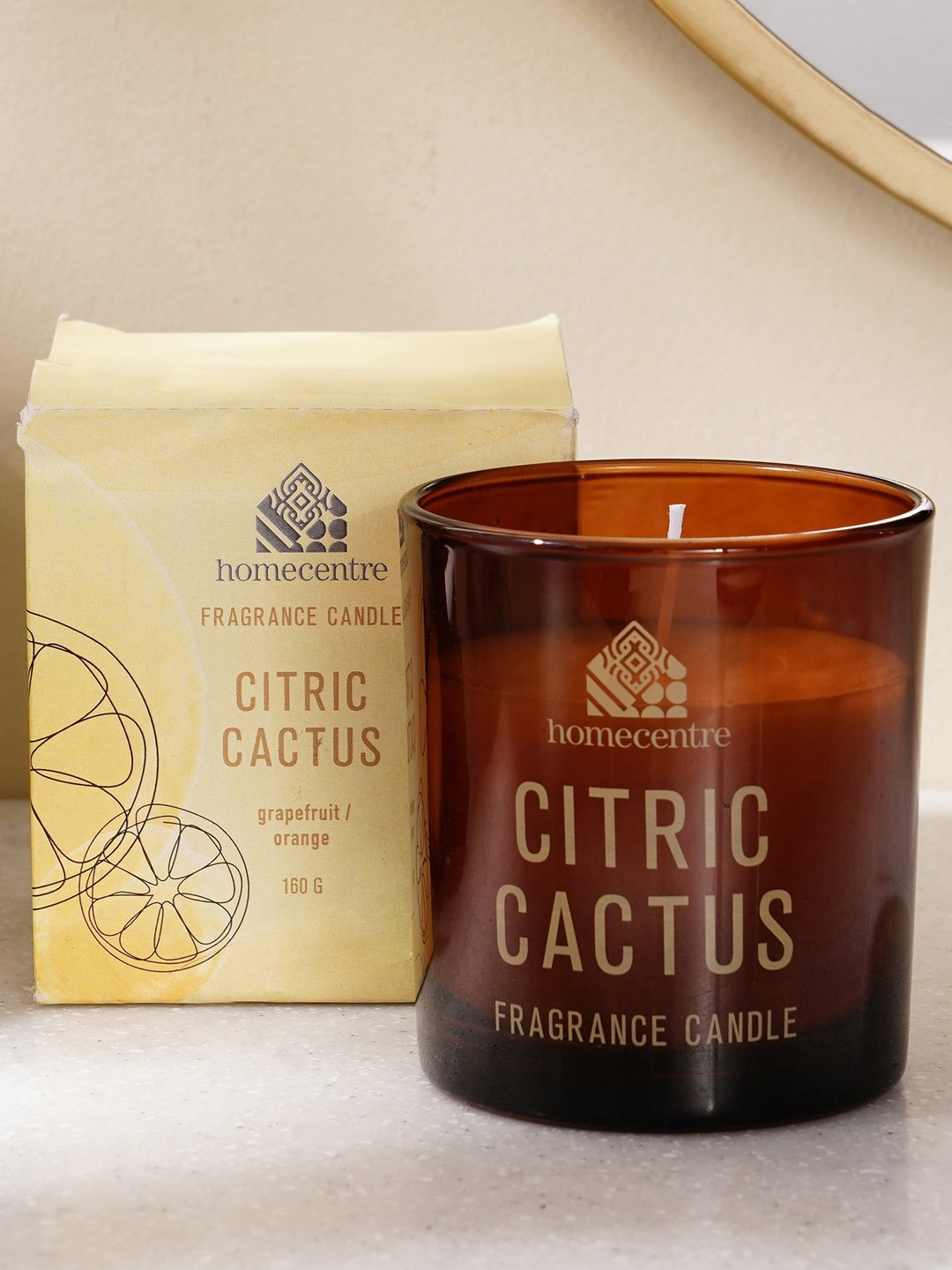

Home Centre Yellow Citric Cactus Scented Jar Candle