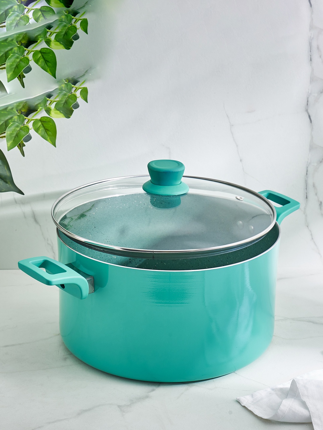 

Home Centre Aluminum Biryani Pot with Lid 1.2 L, Teal