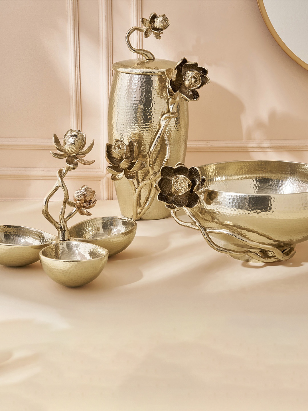 

Home Centre Brown Printed Decorative Bowl, Gold