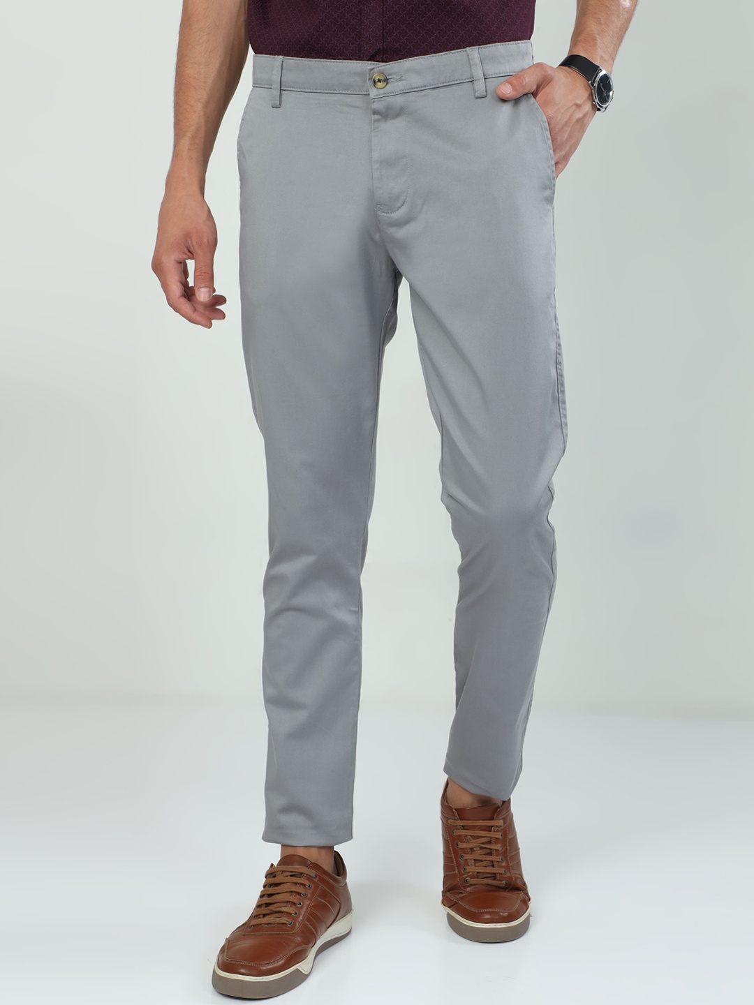 

Classic Polo Men Cotton Chinos Trousers, Grey