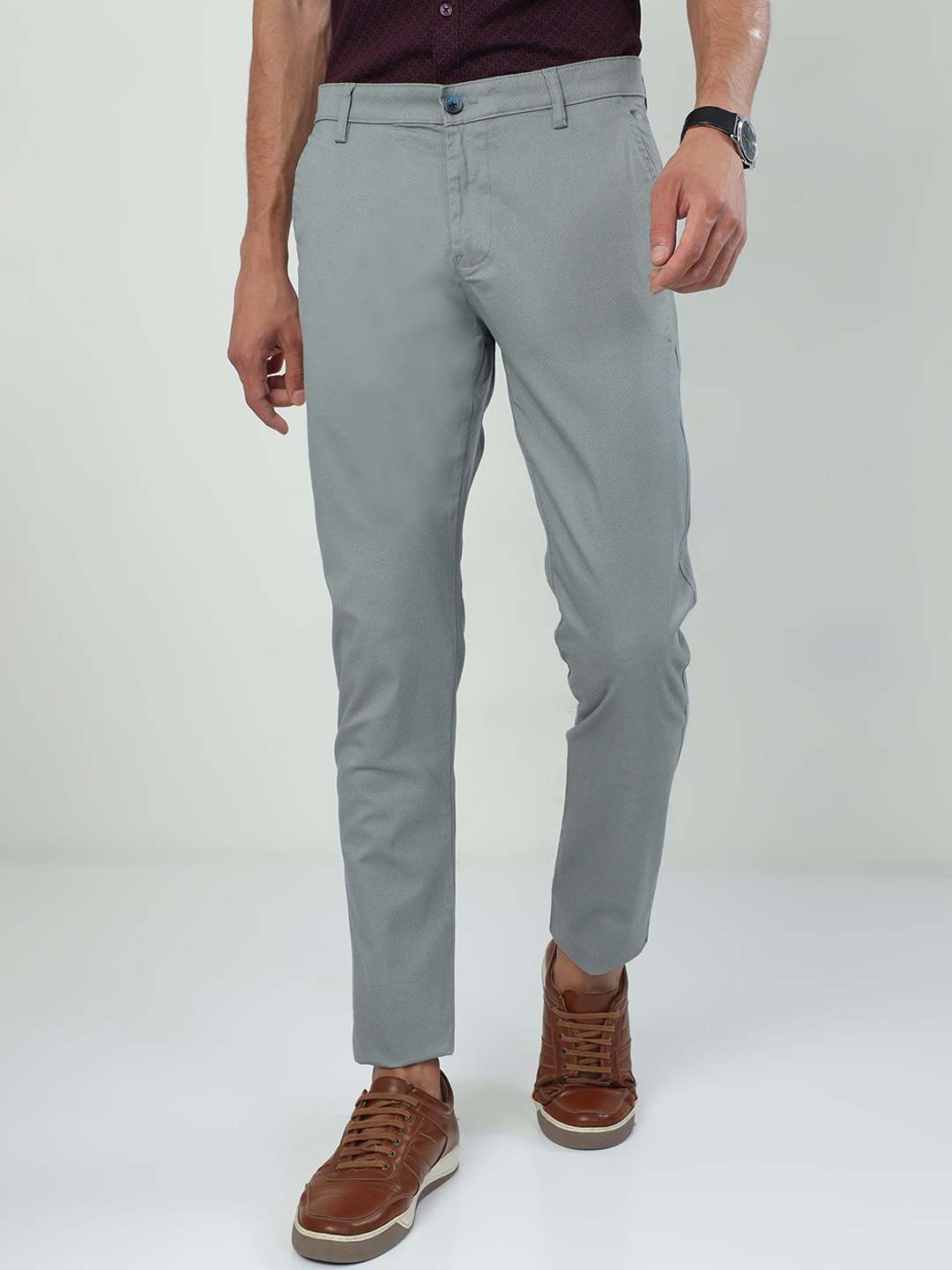 

Classic Polo Men Mid Rise Cotton Trousers, Grey