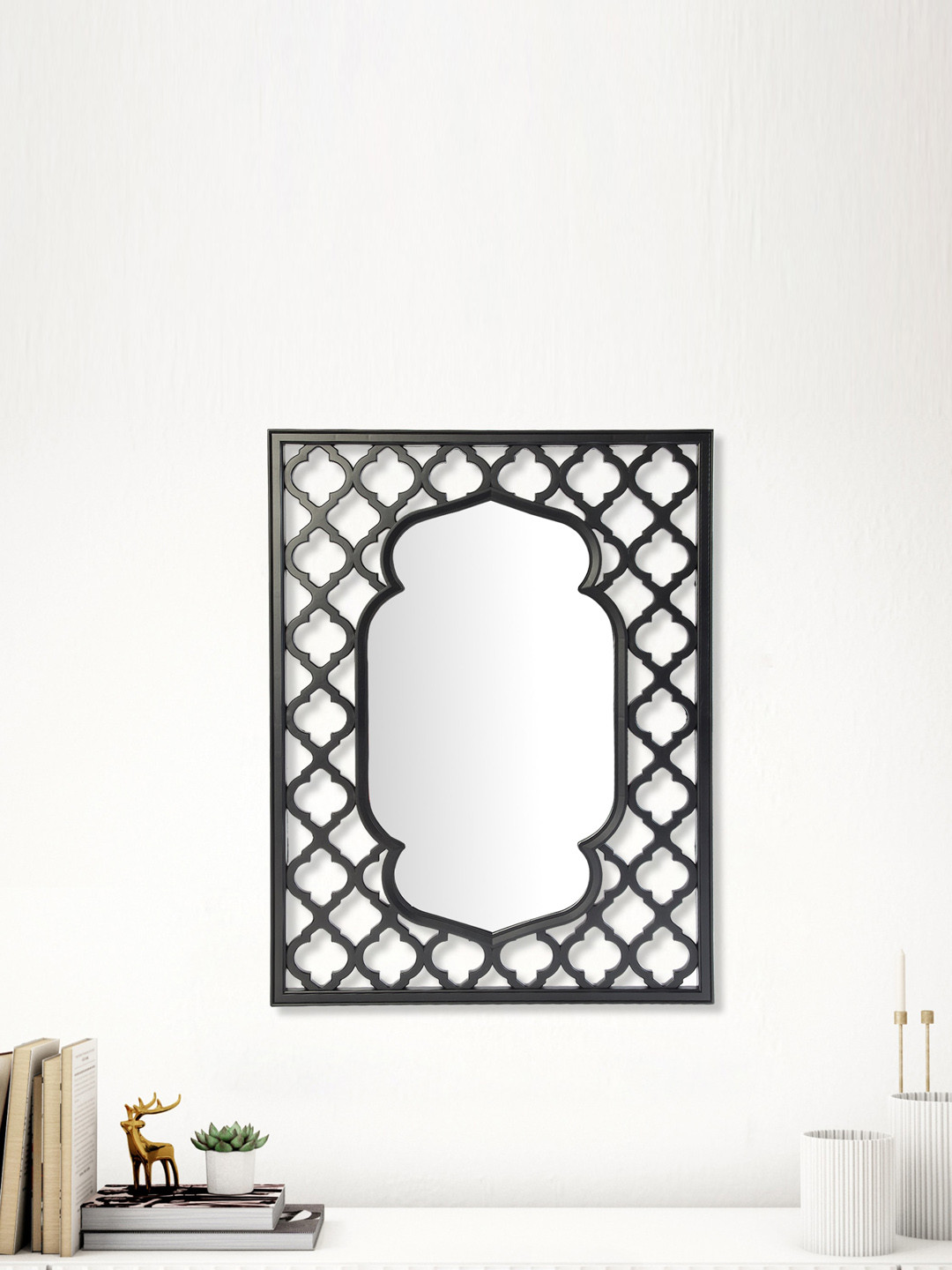 

Home Centre Reflection Neo Black Polypropylene Decorative Wall Mirror