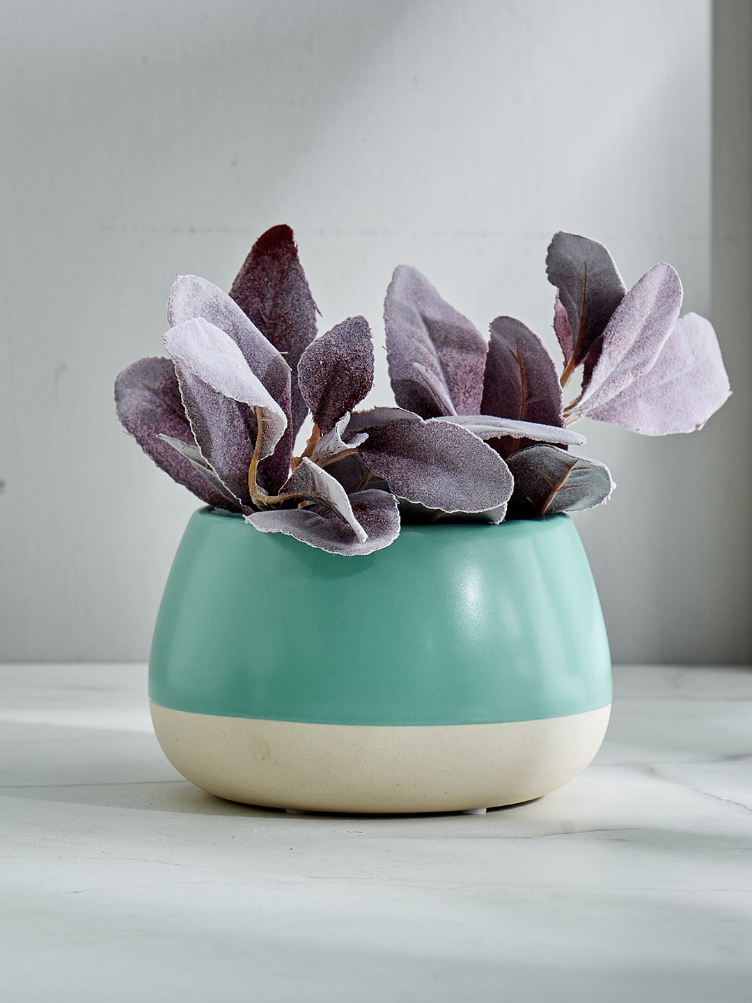 

Home Centre Garnet Grace Ceramic Colourblock Planter, Teal