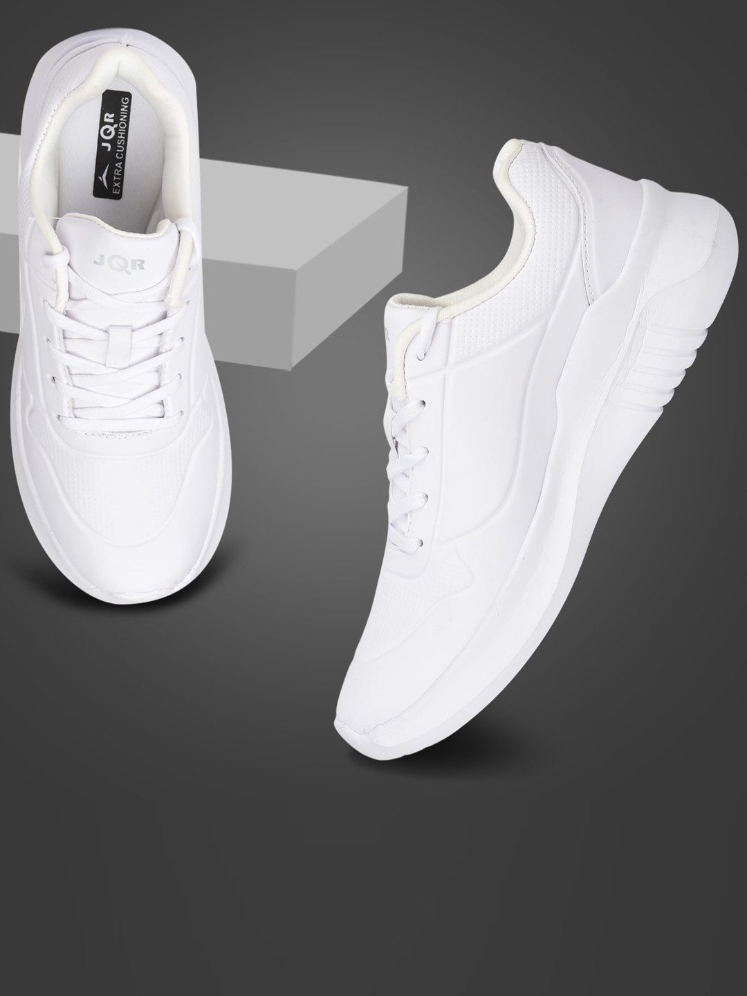 

JQR Boy KILLER Support Insole Lace-Up Sneakers, White