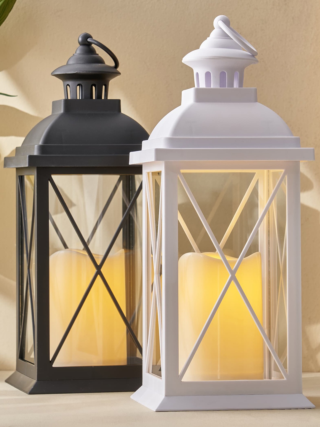 

Home Centre Black Zuric Hanging Lantern with LED Candle