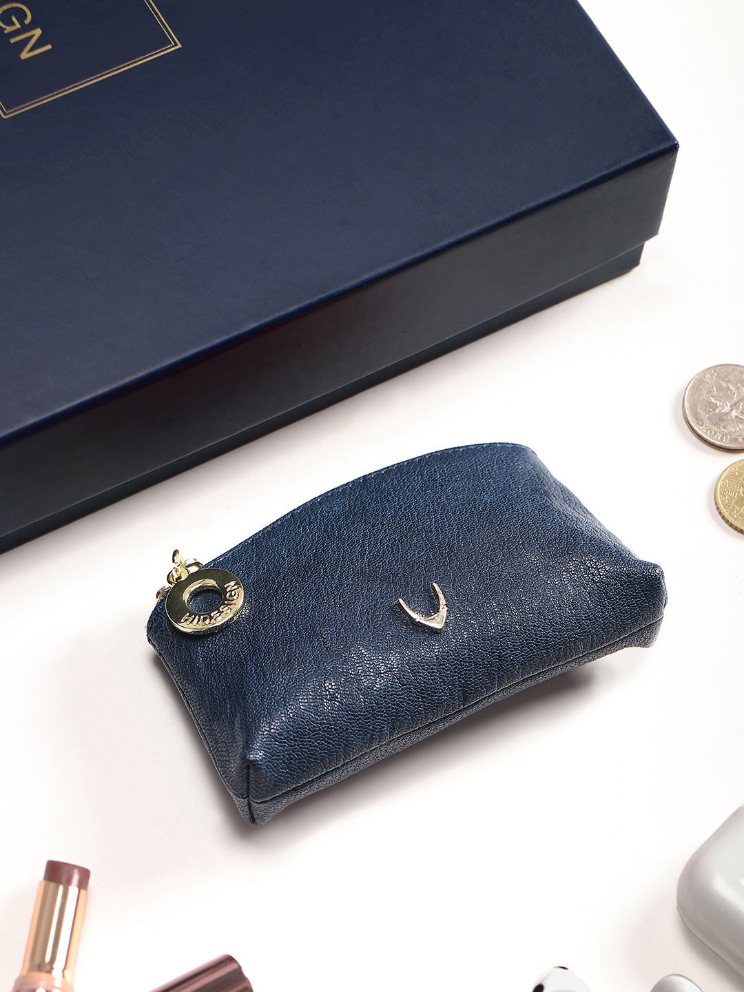 

Hidesign Leather Coin Pouch, Blue