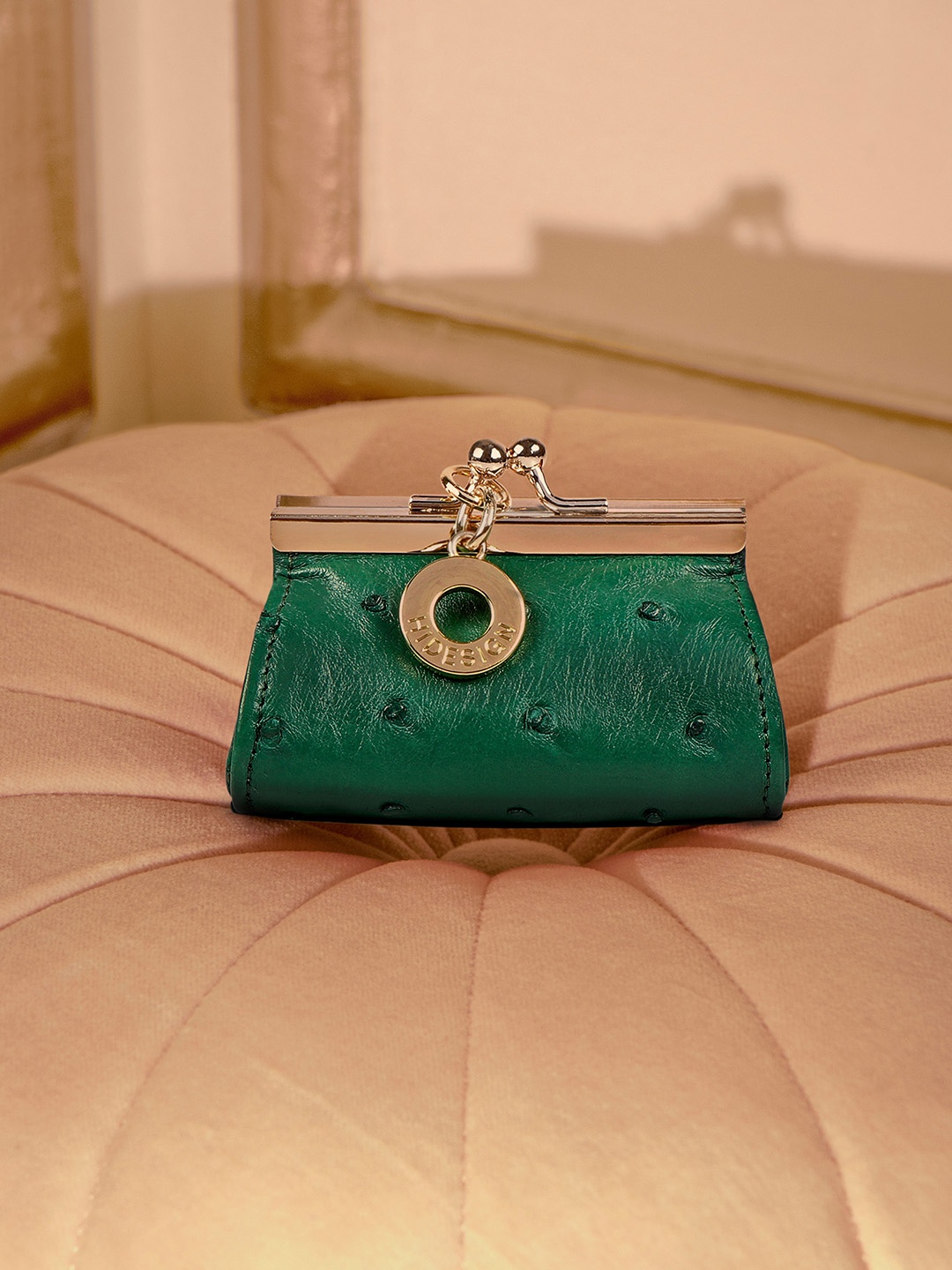 

Hidesign Textured Leather Box Clutch, Green