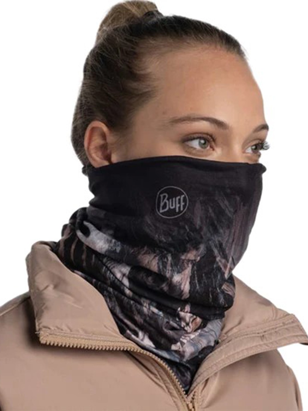 

Original Buff SA Unisex Abstract Printed Reversible Scarf, Black