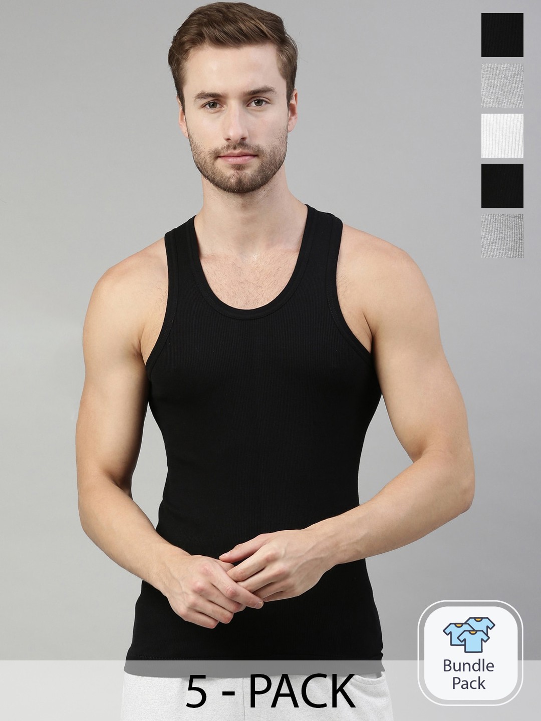 

Dixcy Scott Pack of 5 Assorted Itch-Free & Comfortable Pure Combed Cotton Regular Vest