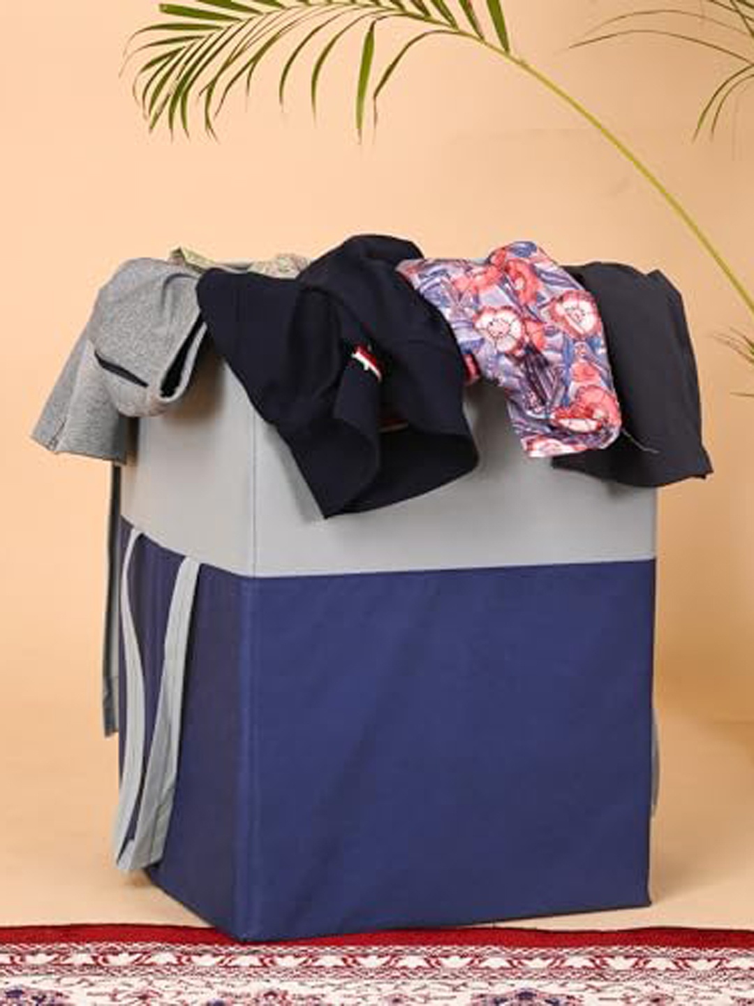 

Perpetual Blue & Grey Colourblock Laundry Bag With Lid