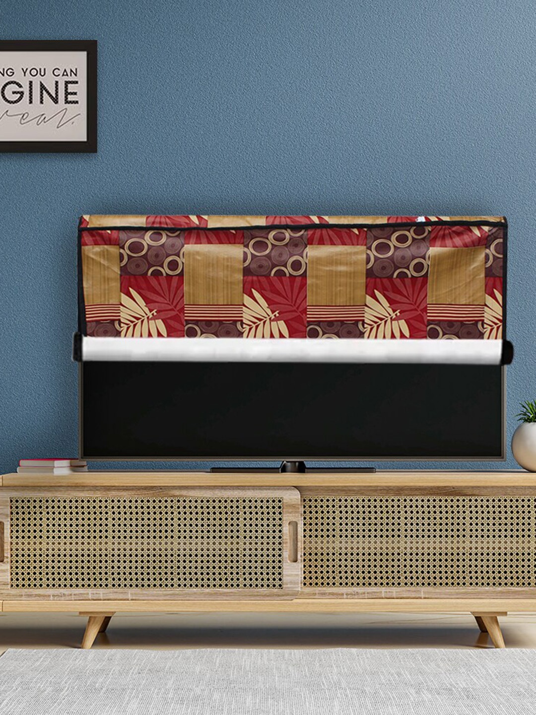 

DREAM CARE Brown Printed Waterproof Flap TV Protector- 55 Inch