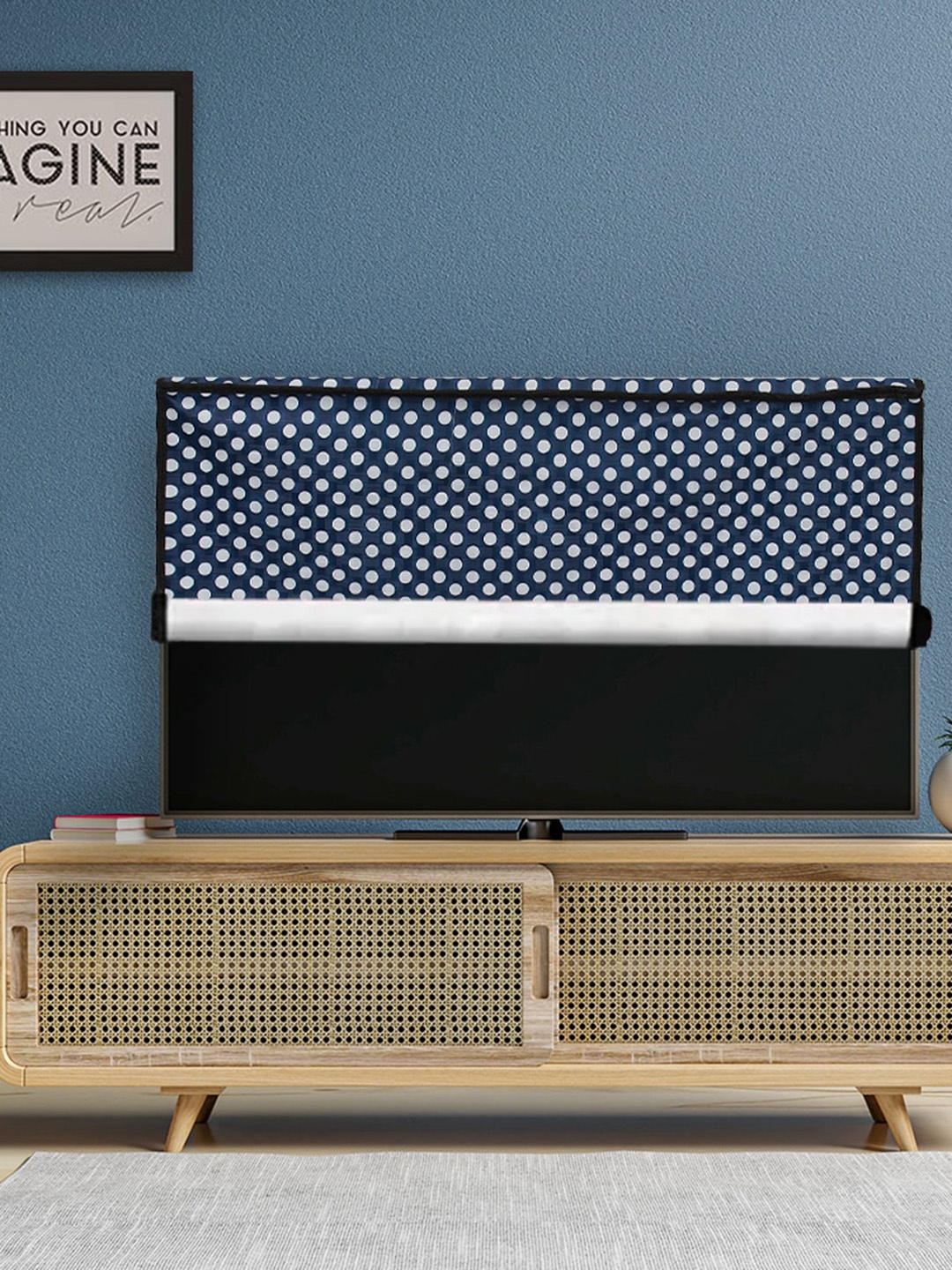 

DREAM CARE Blue & White Printed Waterproof Flap TV Protector- 42 Inch