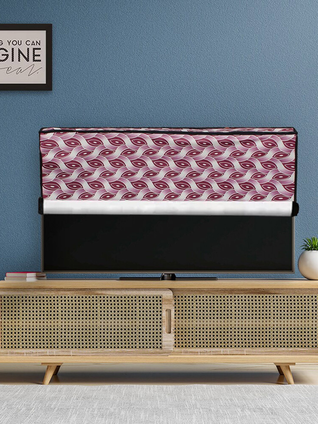 

DREAM CARE Purple & White Printed Waterproof Flap TV Protector- 49 Inch