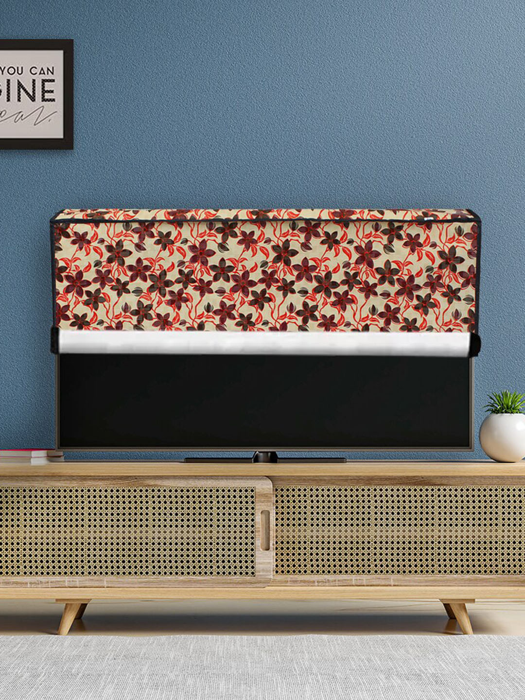 

DREAM CARE Transparent & Printed Flap - 42 Inch LED TV Cover, Waterproof LED TV Protector, Brown