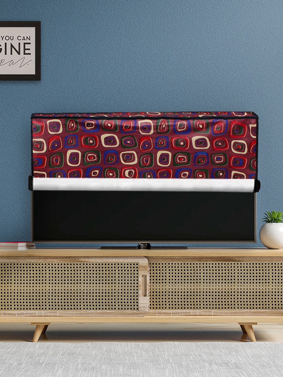 

DREAM CARE Transparent & Printed Flap 24 Inch Waterproof LED TV Protector, Red