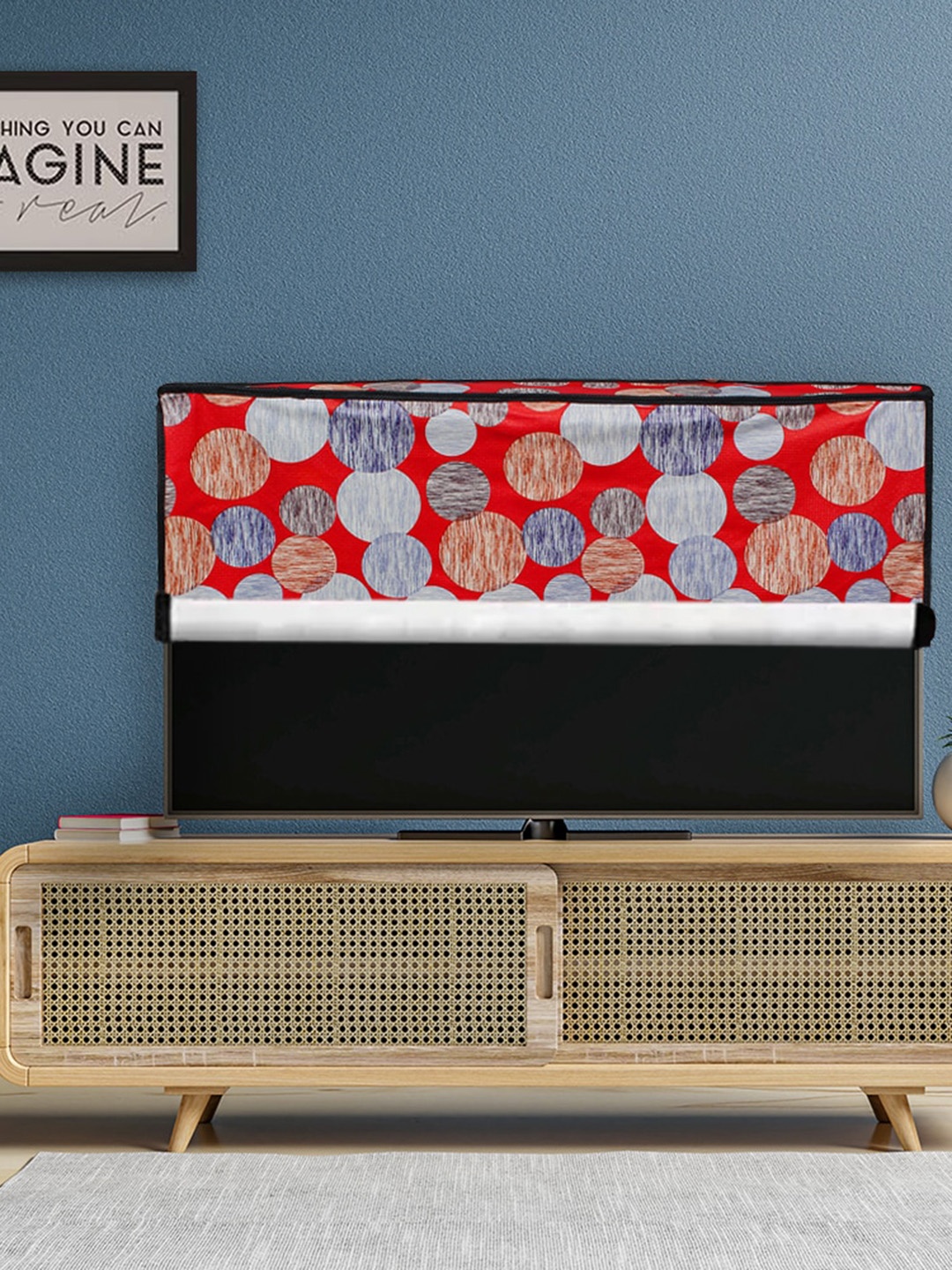 

DREAM CARE Red Printed PVC Waterproof Flap 55 Inch LED TV Cover 55 Inch