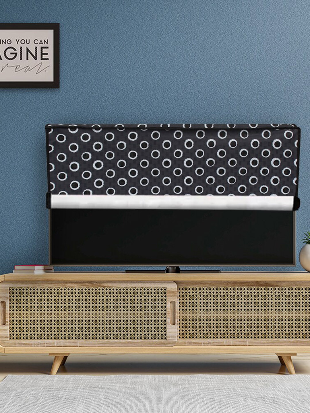 

DREAM CARE Transparent & Printed Flap - 55 Inch LED TV Cover, Waterproof LED TV Protector, Black