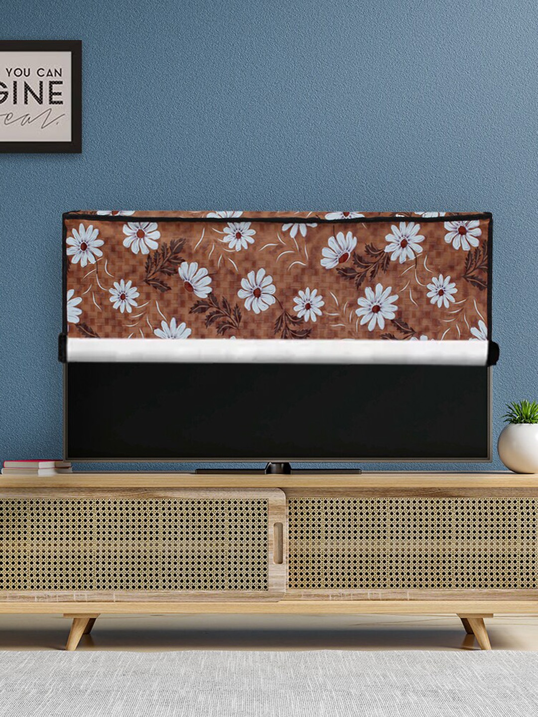 

DREAM CARE Brown & White Transparent & Printed Flap 24 Inch Waterproof LED TV Protector