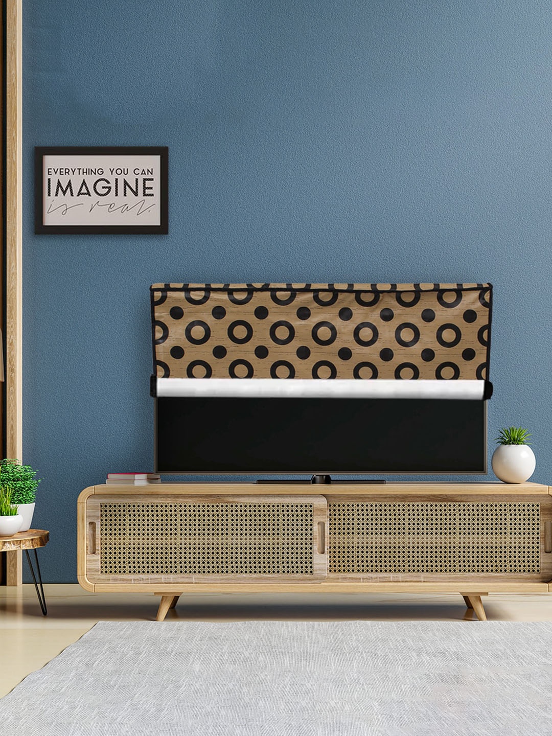 

DREAM CARE Transparent & Printed Flap - 32 Inch LED TV Cover, Waterproof LED TV Protector, Brown