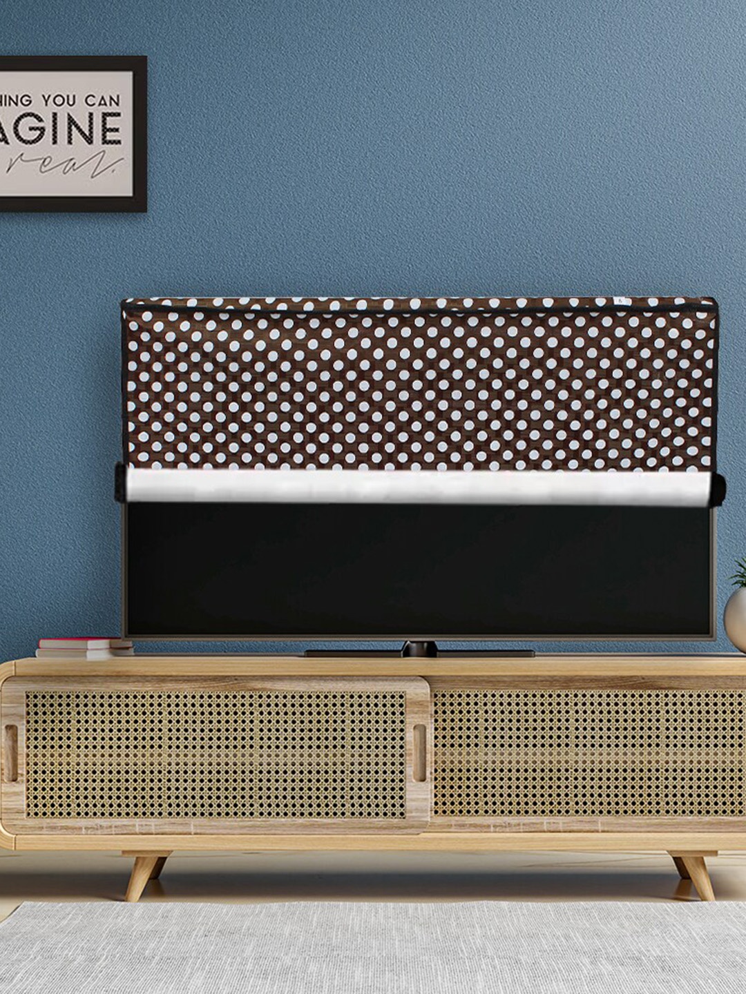 

DREAM CARE Brown & White Printed Waterproof Flap LED TV Cover - 43 Inch