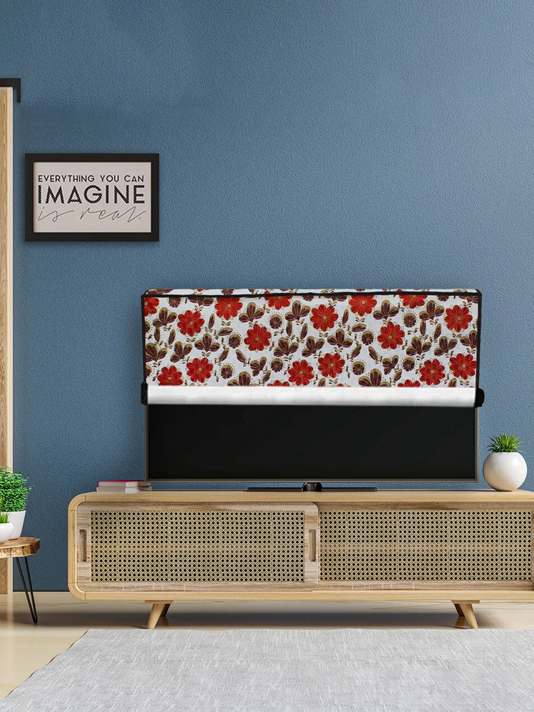 

DREAM CARE White & Red Printed Waterproof Flap TV Protector- 49 Inch