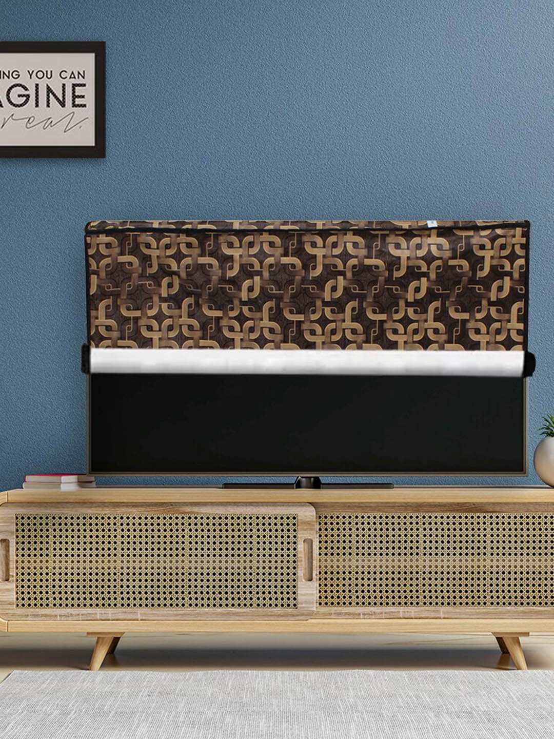 

DREAM CARE Transparent & Printed Flap 32 Inch Waterproof LED TV Protector, Brown