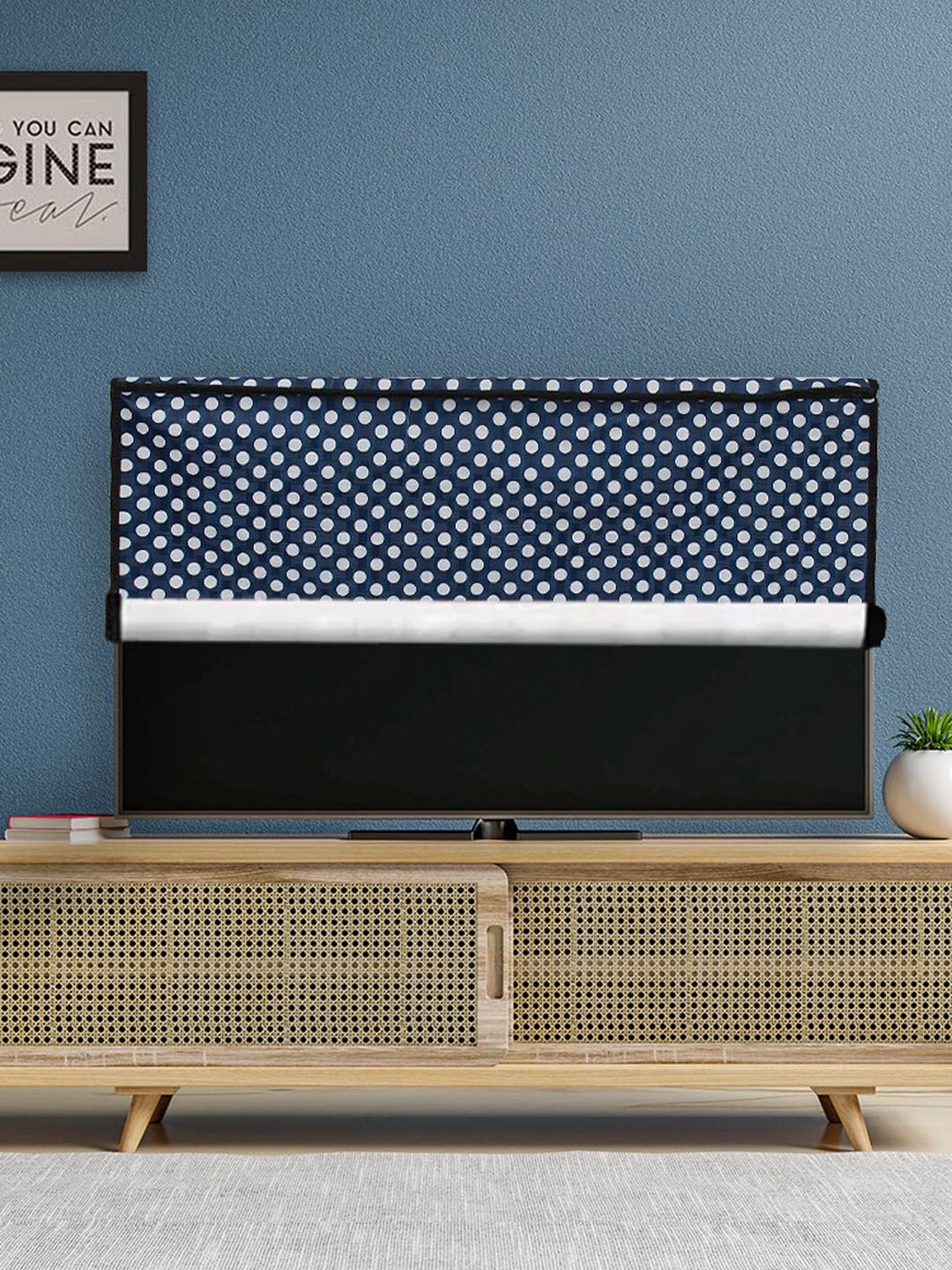 

DREAM CARE Transparent & Printed Flap Waterproof LED TV Protector - 55 Inch, Blue