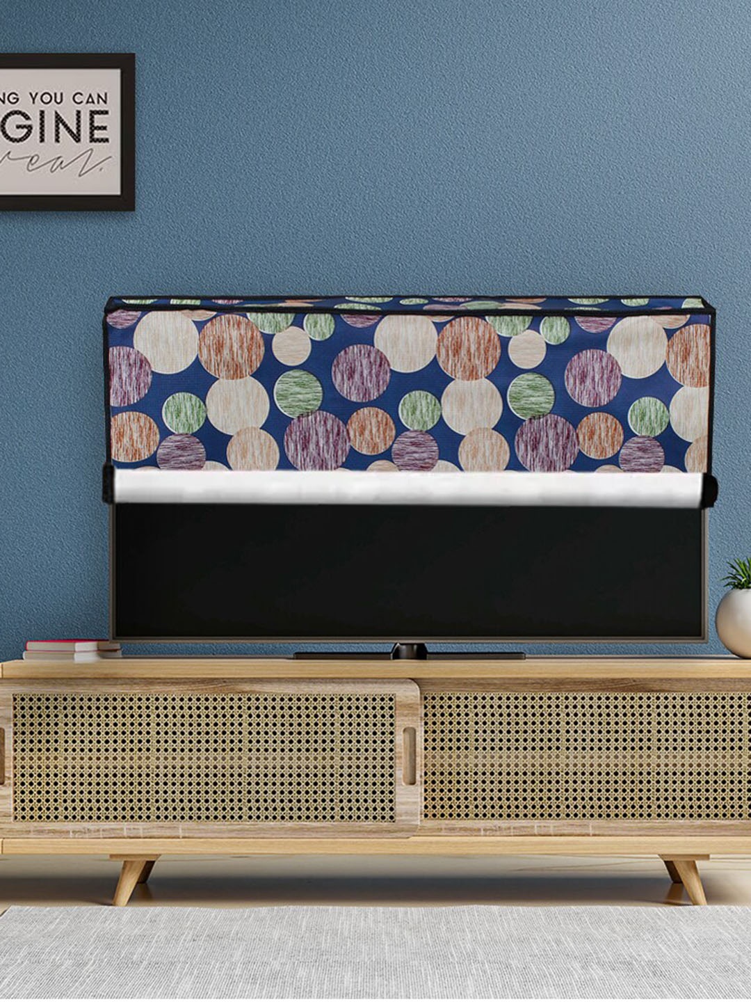 

DREAM CARE Blue & Beige Transparent & Printed Flap 42 Inch Waterproof LED TV Protector