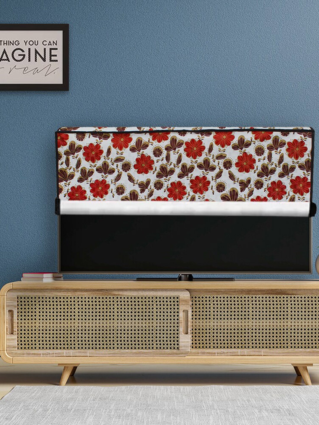 

DREAM CARE Red & White Printed Waterproof LED TV Cover - 24 Inch