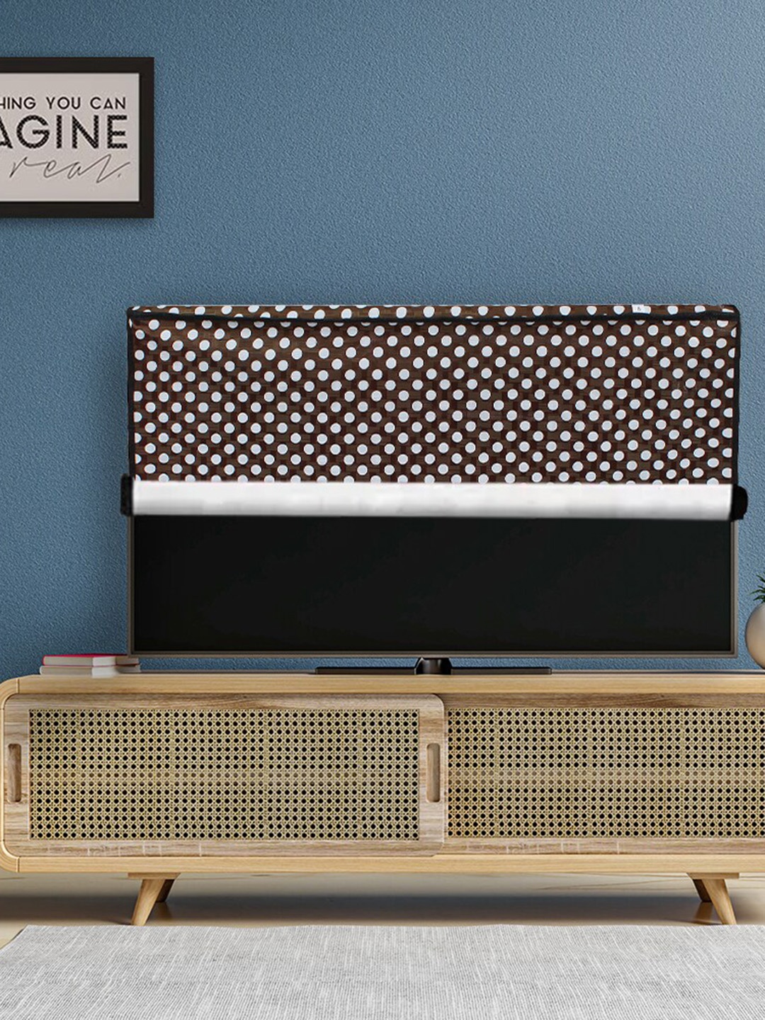 

DREAM CARE Brown & White Printed Waterproof LED TV Cover 49 Inch
