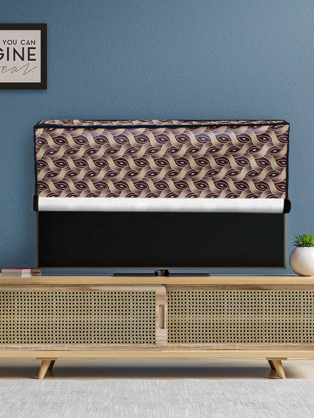 

DREAM CARE Transparent & Printed Flap Waterproof LED TV Protector - 49 Inch, Cream