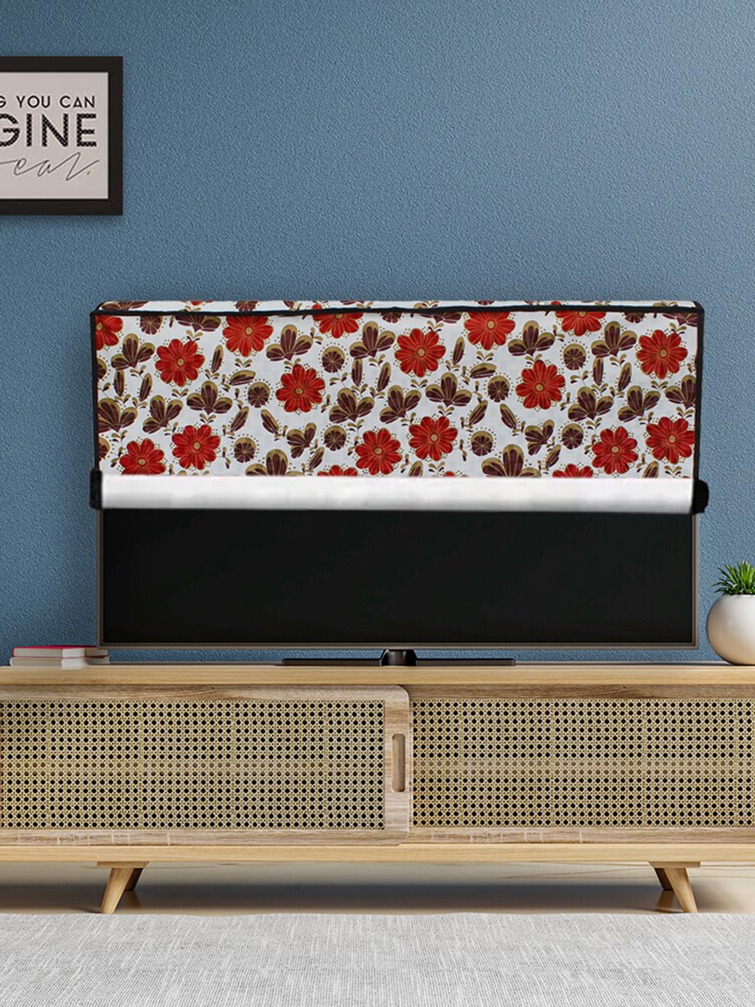 

DREAM CARE Red & White Printed Waterproof Flap TV Protector- 40 Inch