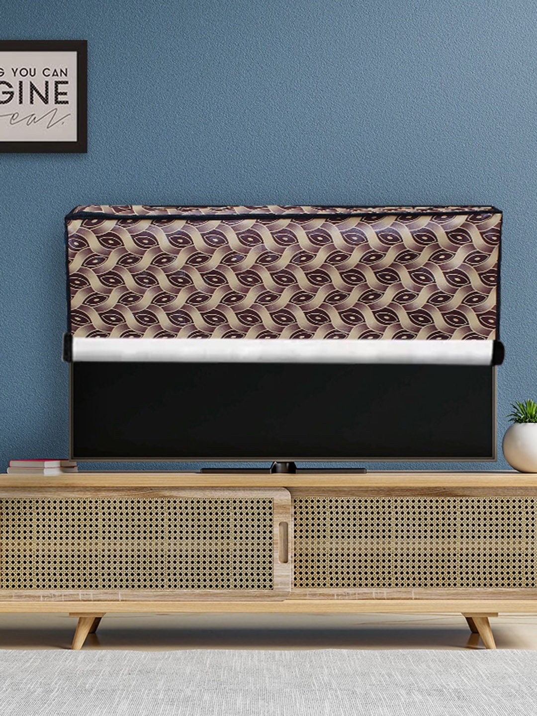 

DREAM CARE Brown & Beige Printed Waterproof Flap TV Protector- 40 Inch
