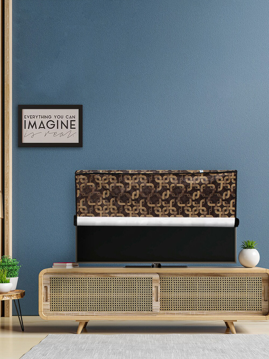 

DREAM CARE Brown & Beige Printed Waterproof Flap TV Protector- 43 Inch