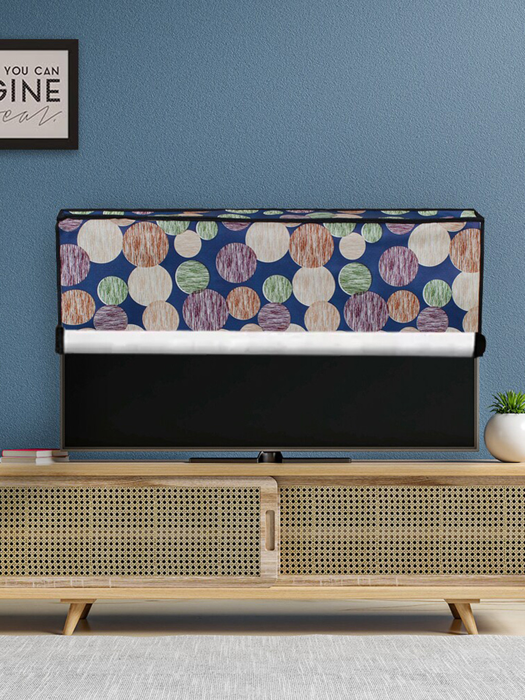 

DREAM CARE Blue & Beige Printed Waterproof Flap TV Protector- 26 Inch