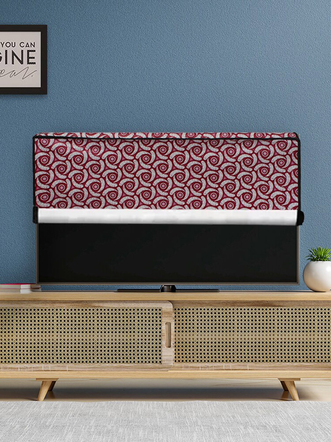 

DREAM CARE Burgundy & Off White Printed Waterproof LED TV Protector - 43 Inch