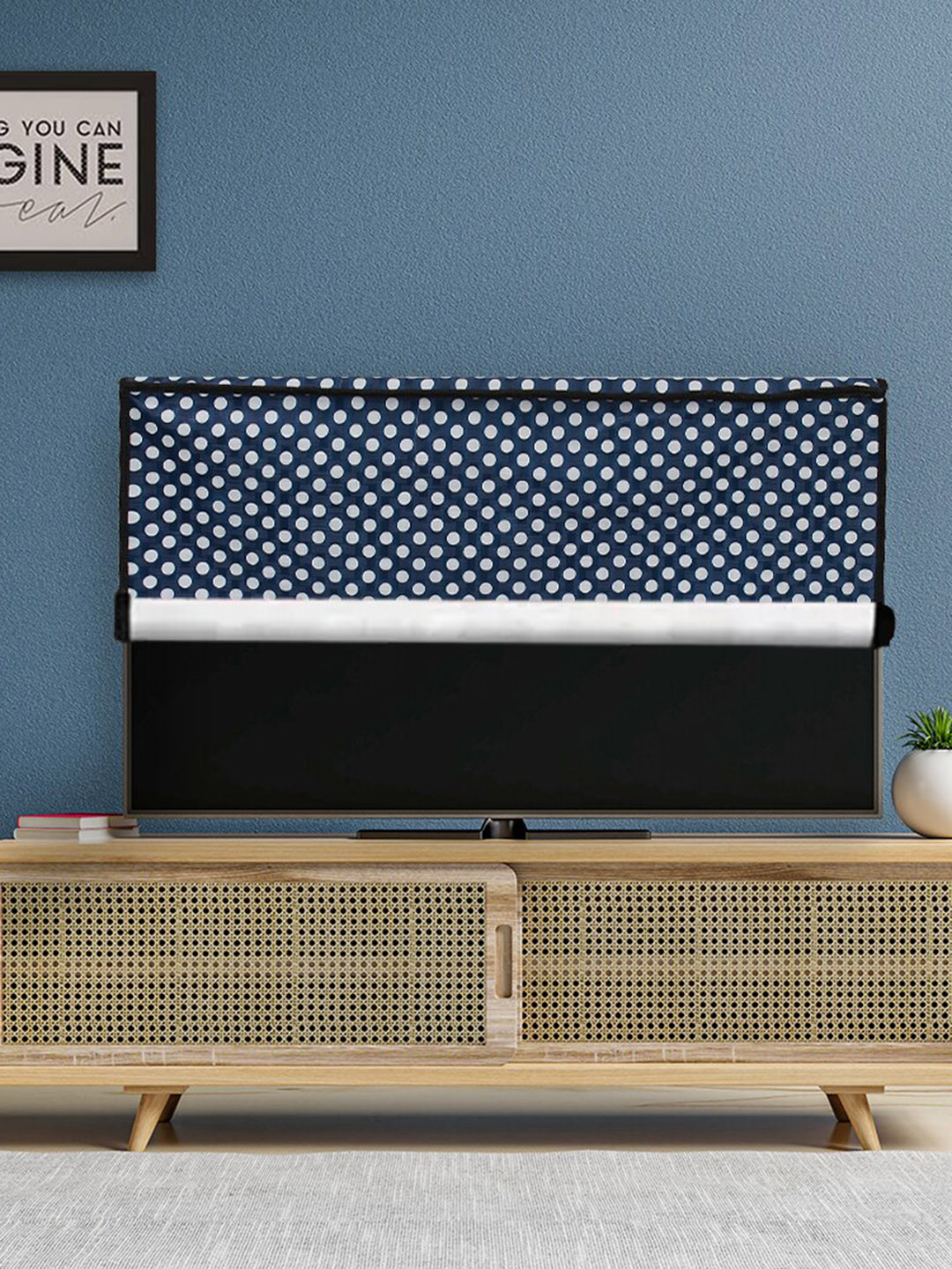 

DREAM CARE Transparent & Printed Flap 26 Inch Waterproof LED TV Protector, Navy blue