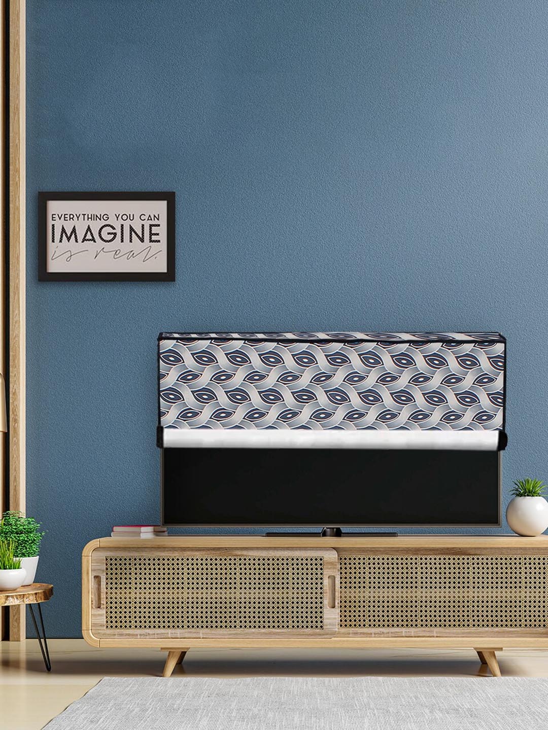 

DREAM CARE Transparent & Printed Flap 65 Inch Waterproof LED TV Protector, Blue