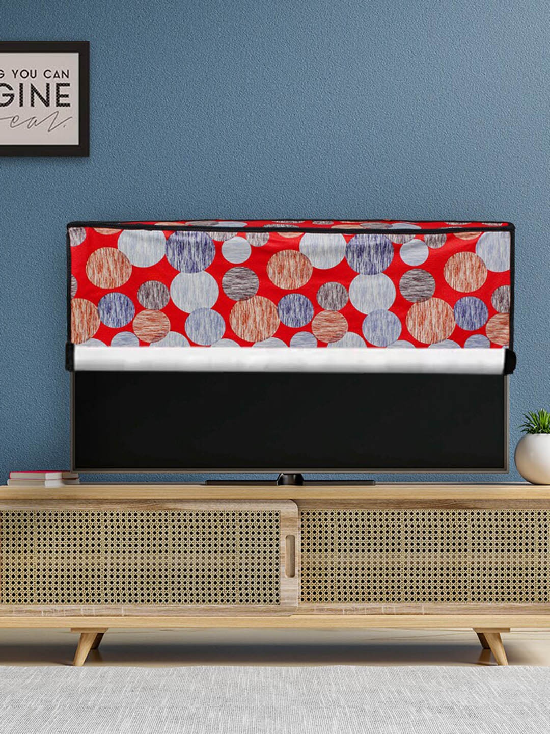 

DREAM CARE Transparent & Printed Flap - 43 Inch LED TV Cover, Waterproof LED TV Protector, Red
