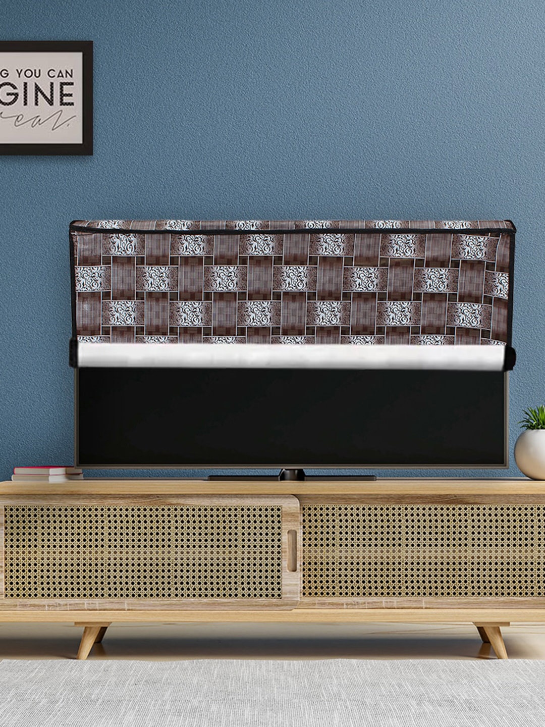 

DREAM CARE Brown & White Transparent & Printed Waterproof LED TV Protector - 65 Inch