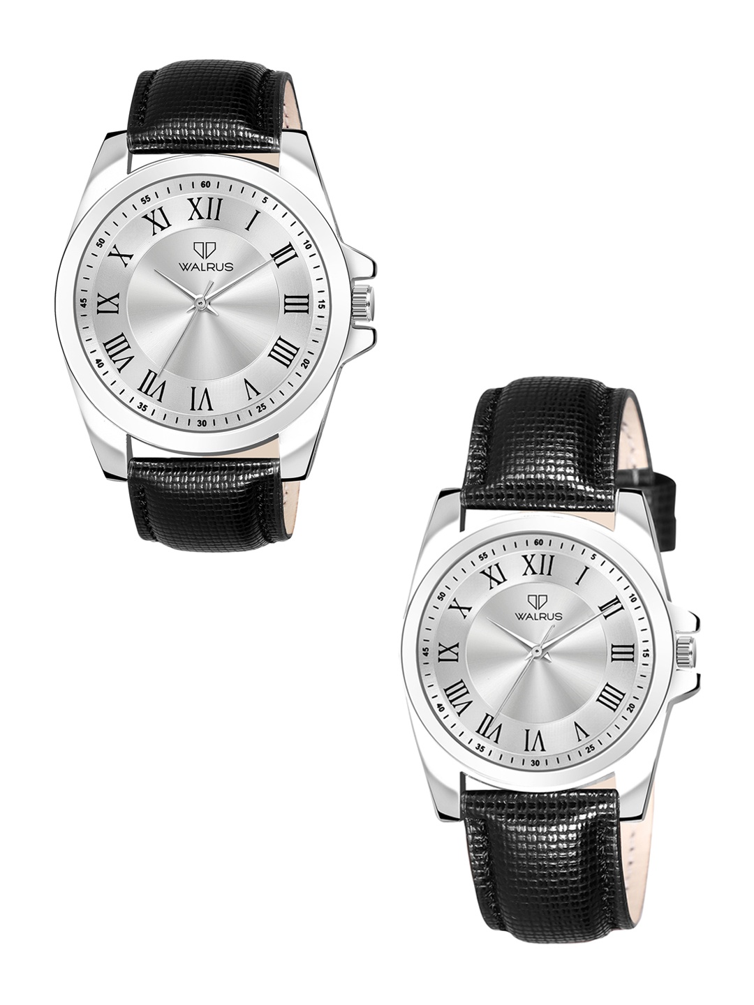 

Walrus Brass Dial & Black Straps Analogue His and Her Watches WWTP-OPUS-V-010207, White