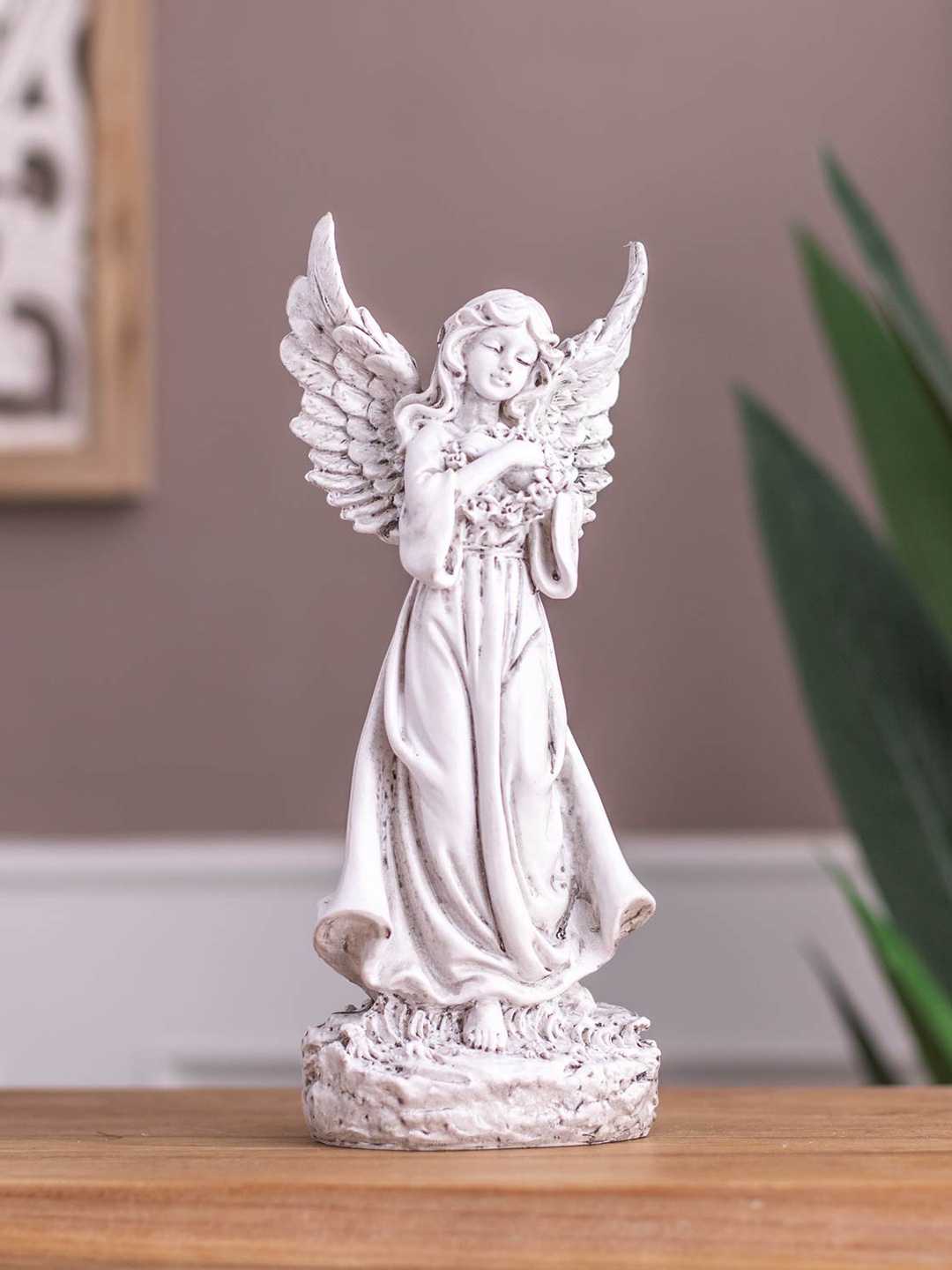 

THEDECORKART White Angel With Wings Figurine Showpiece