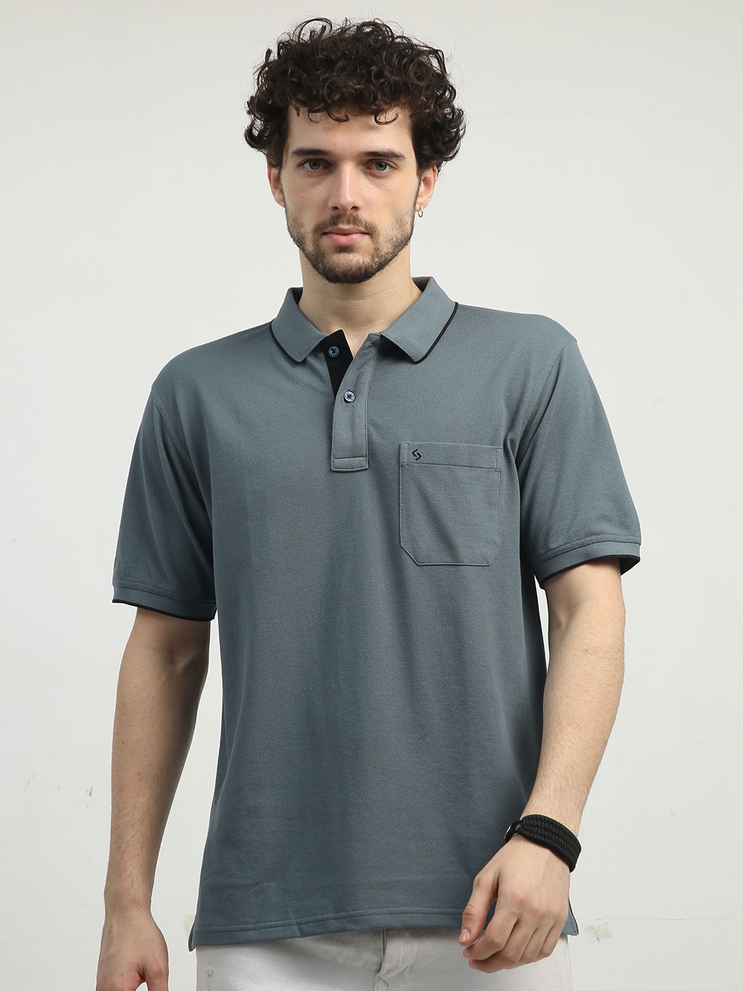 

Classic Polo Short Sleeves Cotton T-shirt, Grey