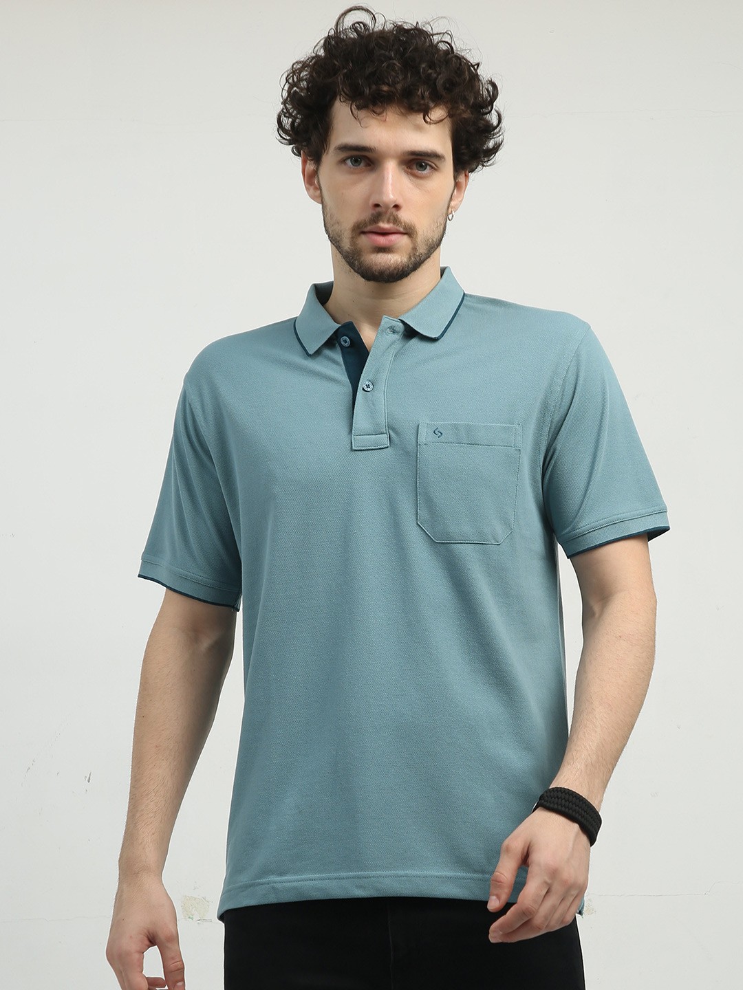 

Classic Polo Short Sleeves Cotton T-Shirt, Teal